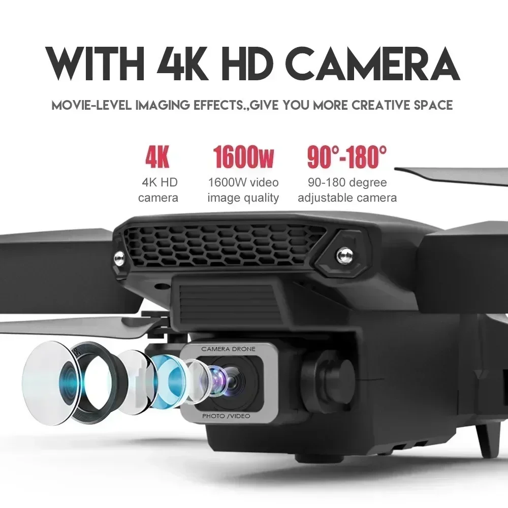 E88 Pro WIFI FPV الطائرة بدون  - مراجعة Drone Camera Lens وسعره